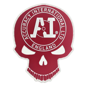AI Logo in AI Skull patch PVC - Red White