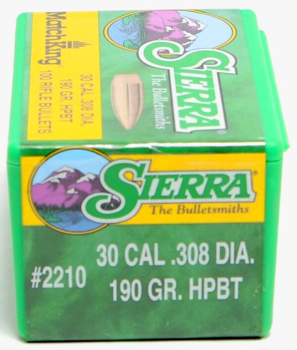 30 Caliber 190 Grain Sierra Match King HPBT Rifle Bullet - 100 Count