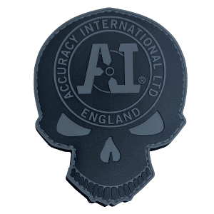 AI Logo in AI Skull patch PVC - Black Grey