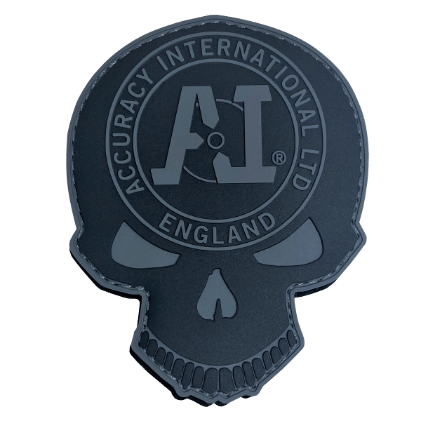 AI Logo in AI Skull patch PVC - Black Grey