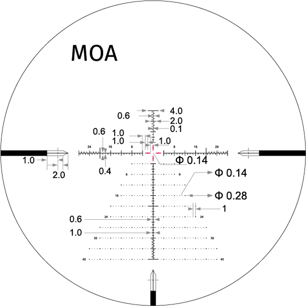 Arken EP-5 GenII VPR-MOA reticle diagram