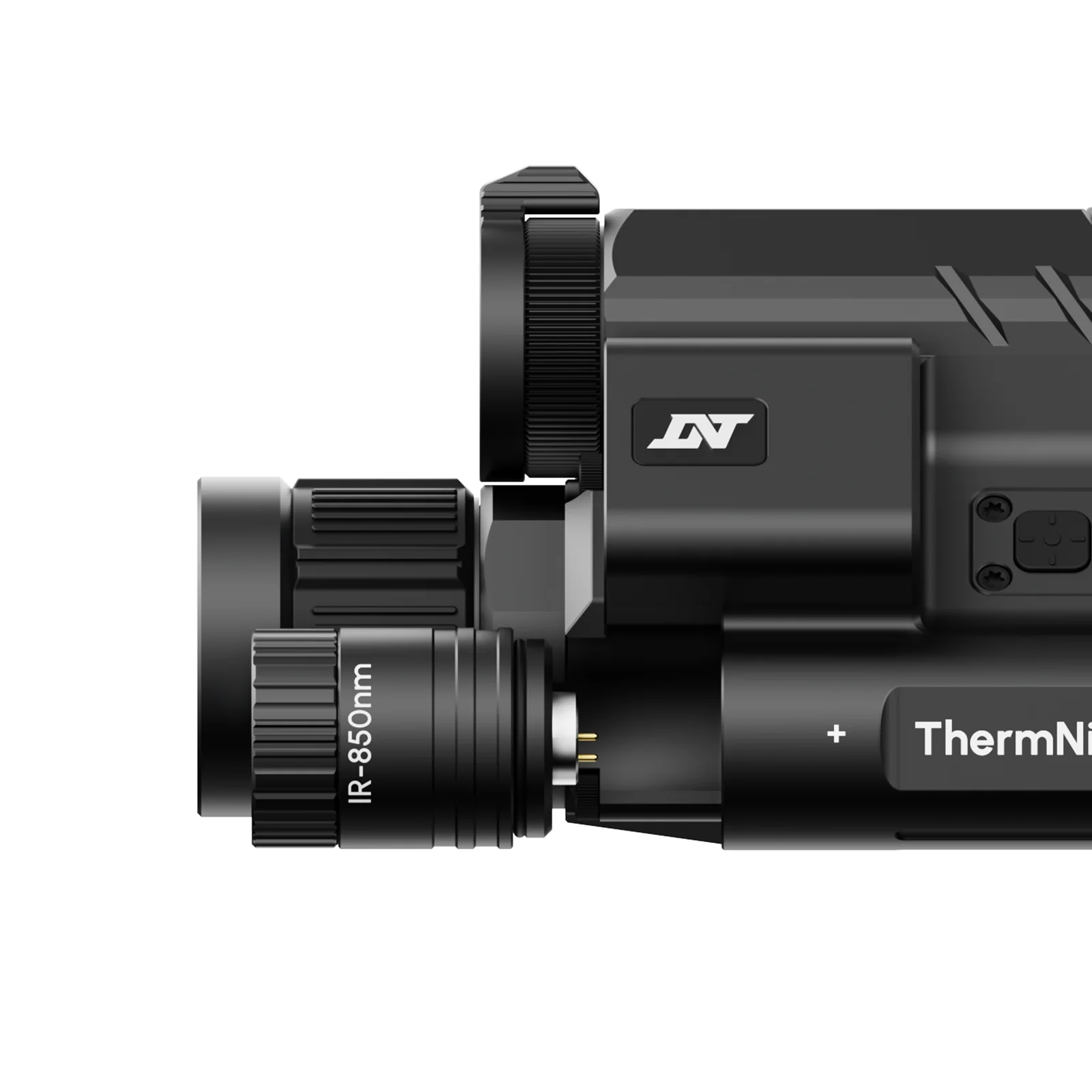 DNT Optics TNC635R ThermNight, close-up on the IR illuminator and objective lens