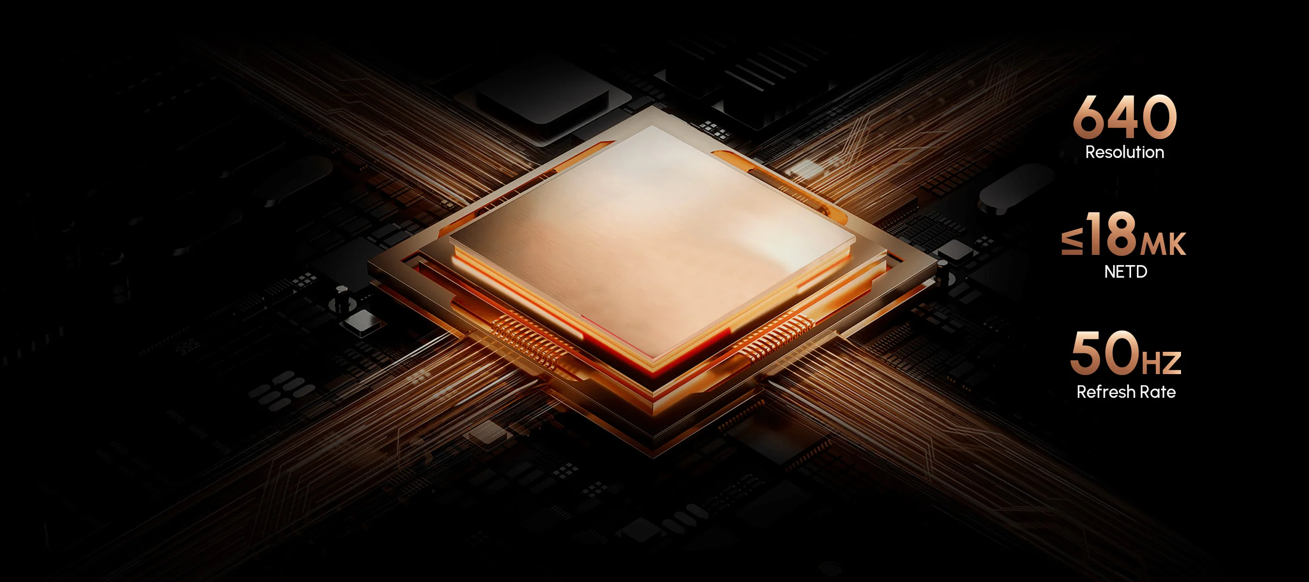 DNT Optics TNC635R thermal channel specifications: 640 resolution, less than or equal to 18mK NETD, 50Hz refresh