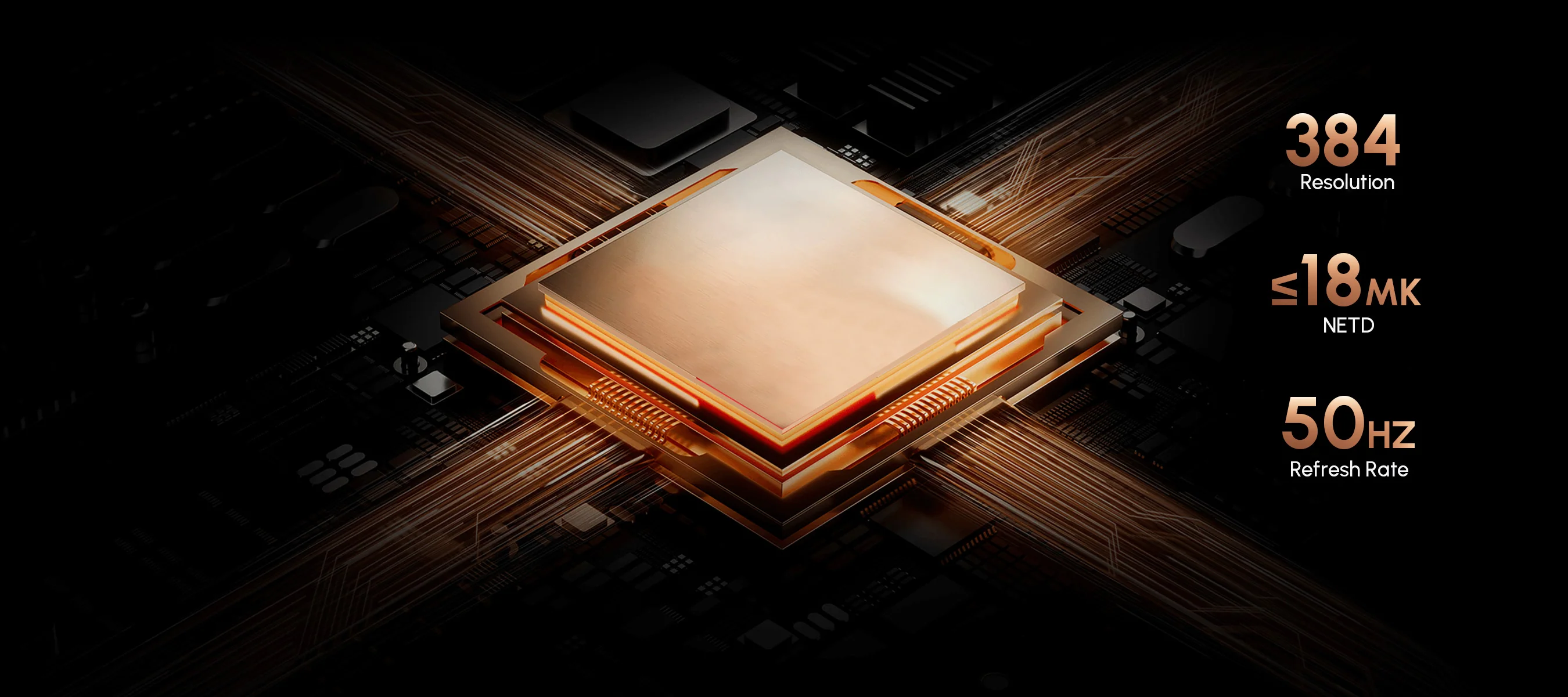 DNT Optics TNC335R thermal channel specifications: 384 resolution, less than or equal to 18mK NETD, 50Hz refresh