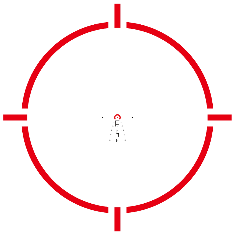 Arken EP-8 1-8x28 KLBOX illuminated reticle diagram
