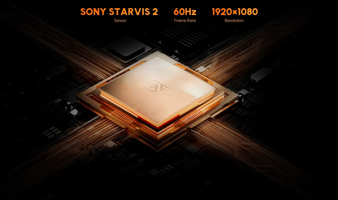 DNT Optics graphic: Sony STARVIS 2 sensor, 60Hz frame rate, 1920x1080 resolution